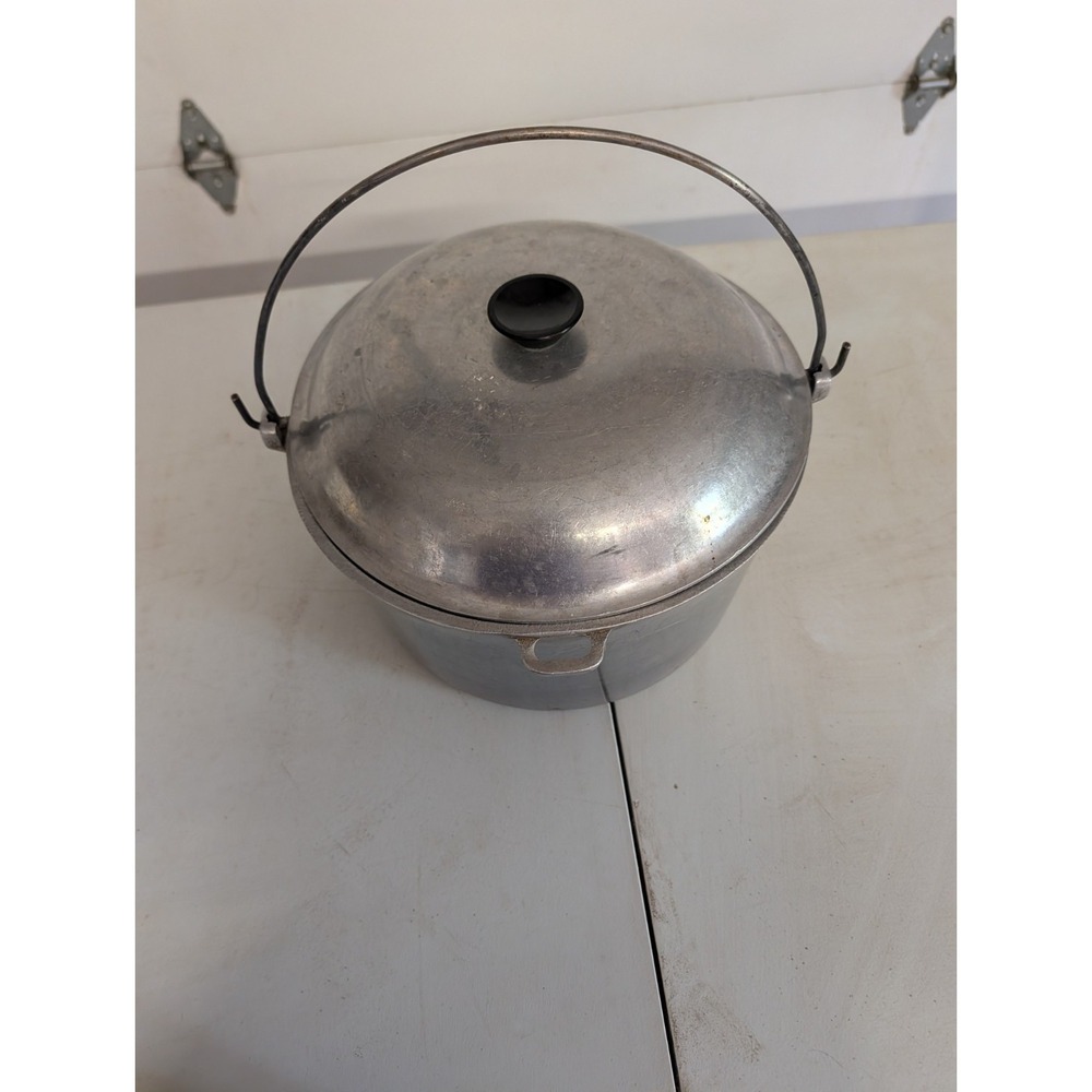 Vintage Cast Aluminum Household Institute 10 Qt Stock Pot Dutch Oven W Lid